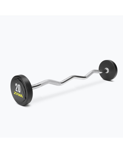 ZVO SOLID STEEL URETHANE EZ CURL BARBELLS