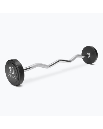 ZVO SOLID STEEL URETHANE EZ CURL BARBELLS