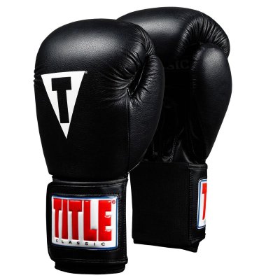 Боксерские перчатки Title Classic Leather Elastic Training Gloves 2.0 (черные)