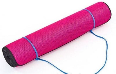 Коврик для фитнеса и йоги Yoga Mat TPE+NY 5 мм. с резинкой
