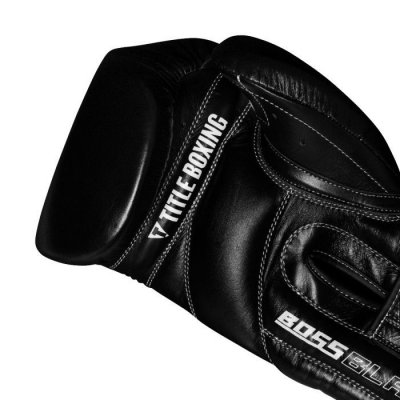 Боксерские перчатки Title Boss Black Leather Bag Gloves 2.0 (черные)