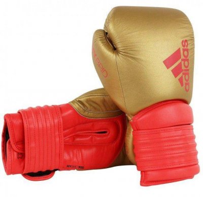 Боксерские перчатки Adidas Hybrid 300 (красно-золотые)