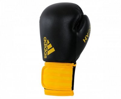 Боксерские перчатки Adidas Hybrid 100 (черно-желтые)