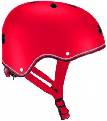 Шлем защитный детский GLOBBER, красный, с фонариком