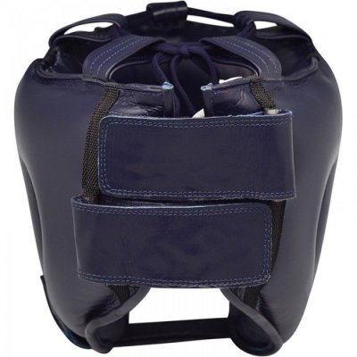 Боксерский шлем с бампером RDX Leather Pro Blue