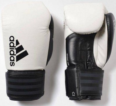 Боксерские перчатки Adidas Hybrid 200 (черно-белые)