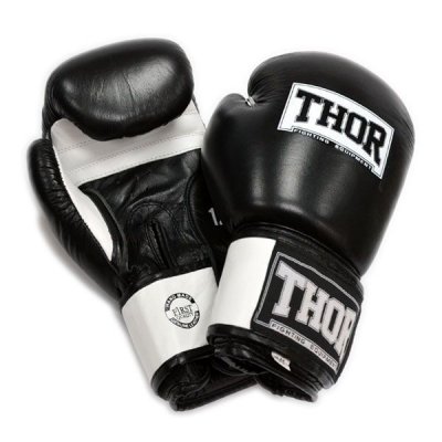 Боксерские перчатки THOR SPARRING (PU) черно-белые
