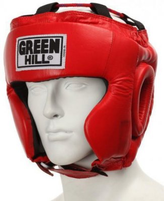 Шлем боксерский ''CLUB'' Green Hill (красный)