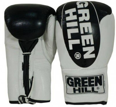 Боксерские перчатки "Bridge" Green Hill (черно-белый)