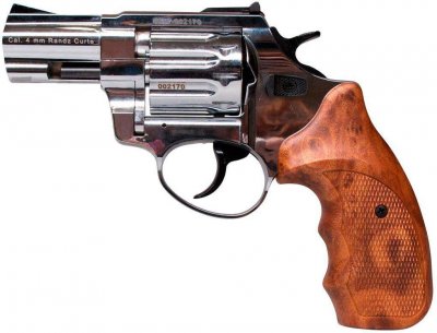 Револьвер флобера Stalker 3" Никель, коричневые накладки