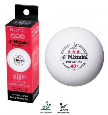 Мячи для настольного тенниса Nittaku Premium 3* 40+ ITTF (3 шт.)