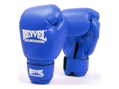 Боксерские перчатки Reyvel (винил) синие