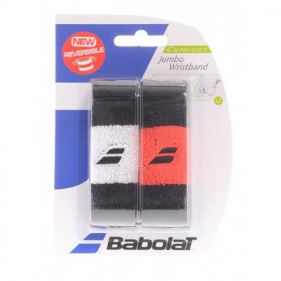 Напульсник теннисный Babolat reversible jumbo wristband black/orange