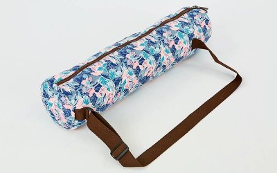 Сумка для йога коврика Yoga bag KINDFOLK хлопок розово-голубой