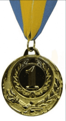 Медаль спортивная с лентой Zing d-6,5 см C-4329