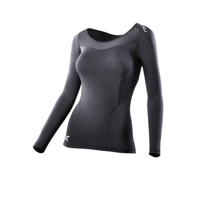 Компрессионная футболка женская 2XU Base c длинным рукавом WA2270a черная