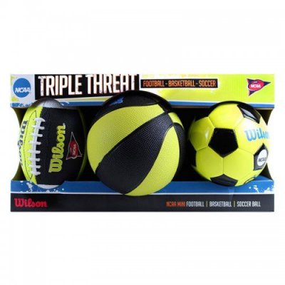 Набор из 3-х мини-мячей Wilson NCAA TRIPLE THREAT KIT SS14