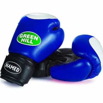 Боксерские перчатки "HAMED" Green Hill (синий)