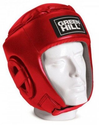 Шлем боксерский "GLORY" Green Hill (красный)