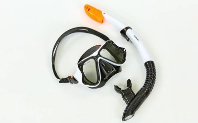 Набор для плавания маска с трубкой M266-SN138-SIL (бело-черный)