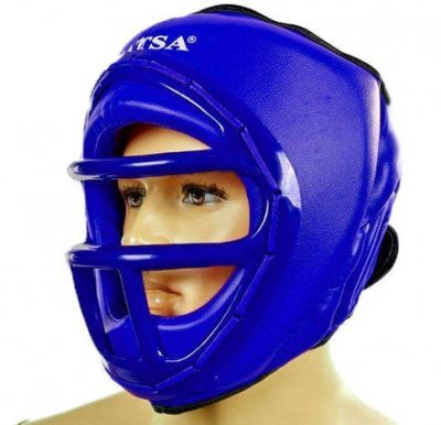Шлем для единоборств MATSA ME-0133-PVC (синий)