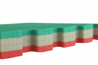 Мат-татами "ласточкин хвост" by Trocellen Multisport Performance крас/зел. (1м х 1м толщина - 50 мм)