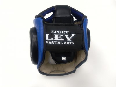 Шлем тренировочный Lev Sport кожа (синий)
