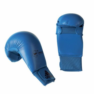 Перчатки для каратэ без защиты большого пальца Adidas WKF синие