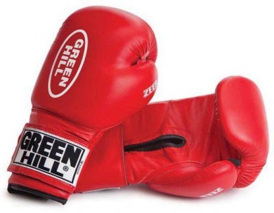 Боксерские перчатки "Zees" Green Hill (красный)