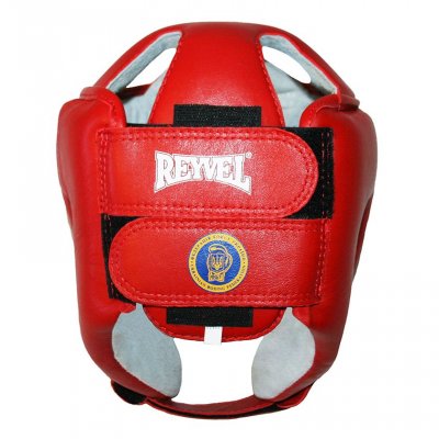 Боксерский шлем Reyvel кожа красный
