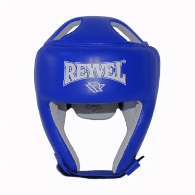 Боксерский шлем Reyvel кожа синий