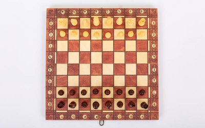 Шахматы, шашки, нарды 3 в 1 деревянные с магнитом W7702H 29*29 см