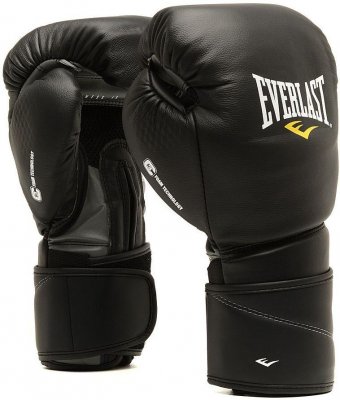 Боксерские перчатки Everlast Protex2 Leather (черные)