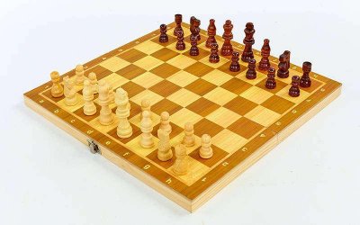 Шахматы, шашки, нарды 3 в 1 деревянные Zelart Sport W7723 (р-р доски 34x34см)