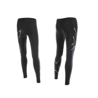 Компрессионные штаны женские 2XU Ignite WA4182b черные с оливковым логотипом