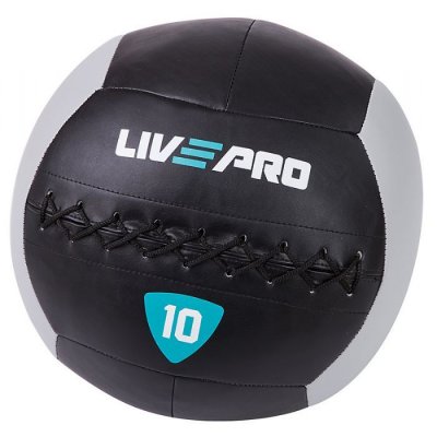 Медбол LivePro WALL BALL черный/серый 10 кг