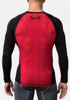 Компрессионная футболка Peresvit Air Motion Long Sleeve (черно-красная)