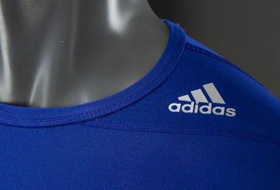 Компрессионная футболка (рашгард) Adidas Techfit Base (синяя)