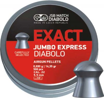 Пули JSB Exact Jumbo Express, 5,52 мм , 0,930 г, 500 шт/уп