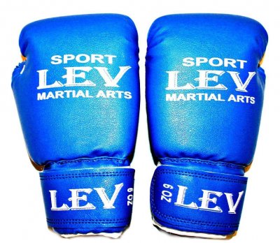 Боксерские перчатки Lev-Sport кожвинил (синие)