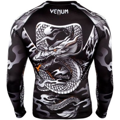 Компрессионная кофта (рашгард) Venum Dragon's Flight Rashguard Black/White