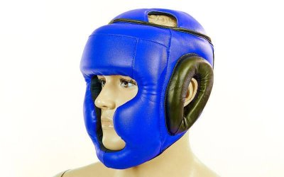 Шлем тренировочный Lev Sport кожвинил (синий)