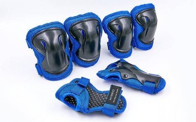 Защита детская наколенники, налокотники, перчатки HYPRO сине-черная