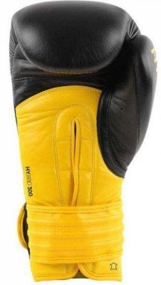 Боксерские перчатки Adidas Hybrid 300 (черно-желтые)