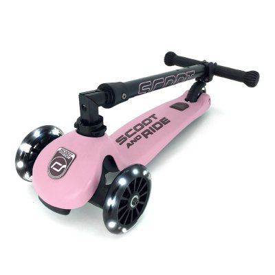 Самокат Scoot and Ride серии Highwaykick-3 со светящимися колесами пастельно-розовый