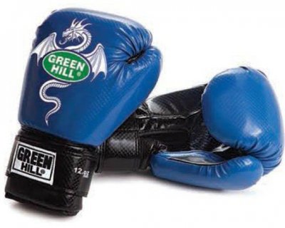 Боксерские перчатки "DRAGON" Green Hill (синий)