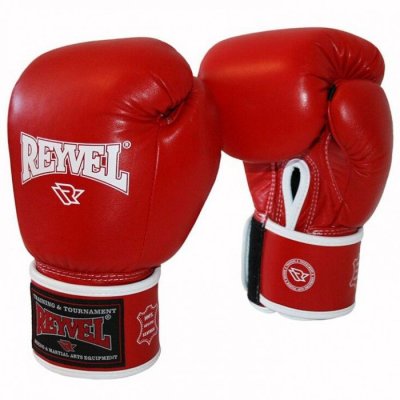 Боксерские перчатки Reyvel Pro Leather красные