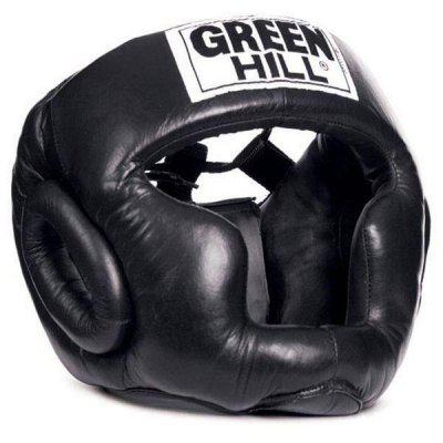 Шлем боксерский ''SUPER'' Green Hill (черный)