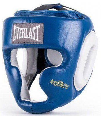 Боксерский шлем Everlast Muay Thai Headgear (синий)