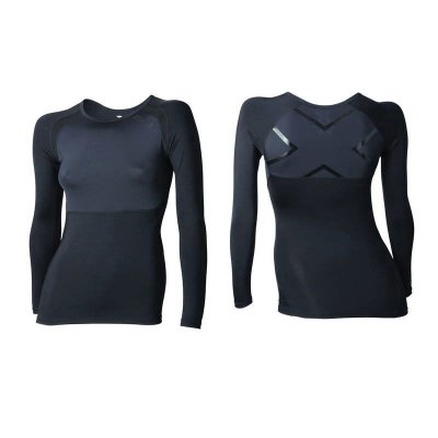 Компрессионная футболка женская 2XU Recovery c длинным рукавом WA2930a черная c логотипом